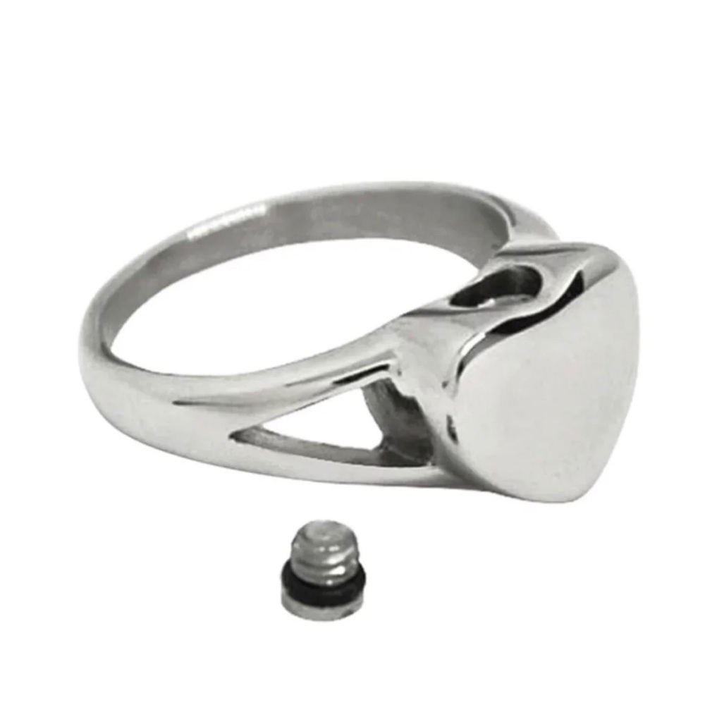 Stainless Steel Cremation Urn Ring ~ Size 8